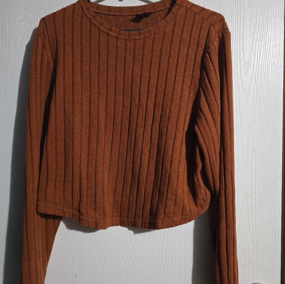 Women's Ribbed Brown Top